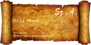 Szij Anna névjegykártya
